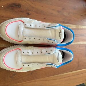 Rag & Bone Sneakers in White with Pink and Blue Accents NWT